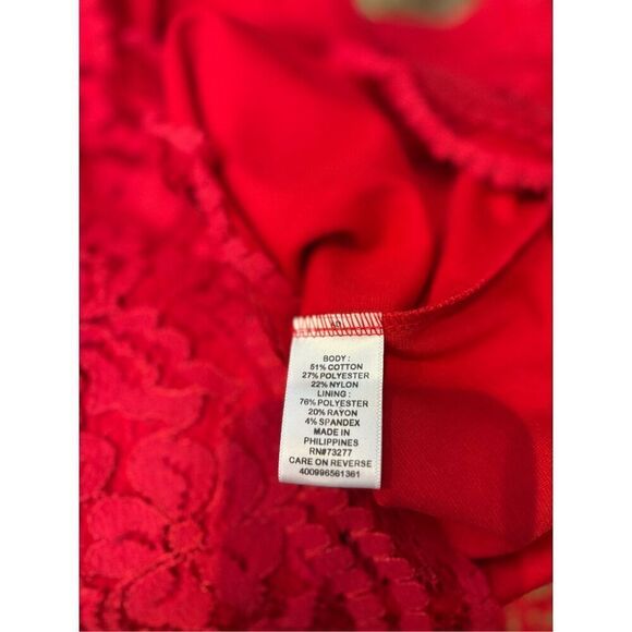 Elle 4 bright red pull on lace layered pencil skirt - Picture 6 of 6